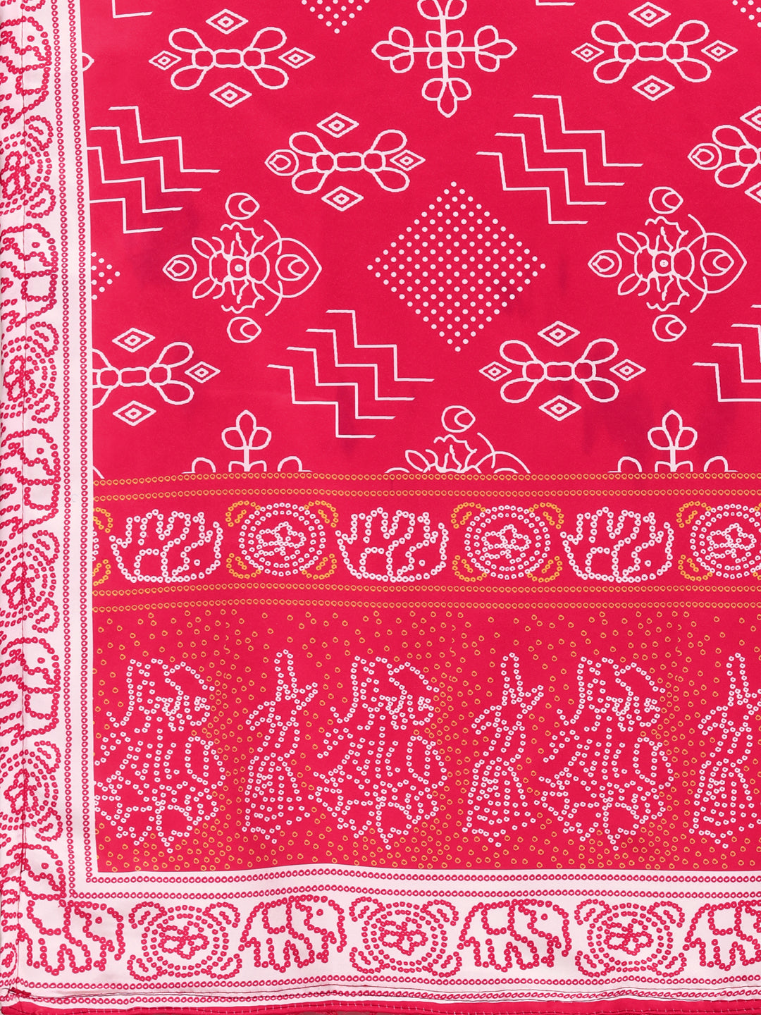 White & Pink Color Digital Printed Crushed Lehenga Choli