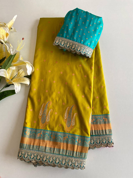 Peaceful Paithani Silk Mustard Color Saree