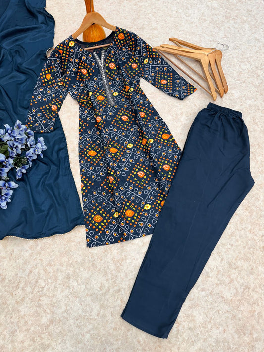 Heavy Reyon Teal Blue Color Salwar Suit