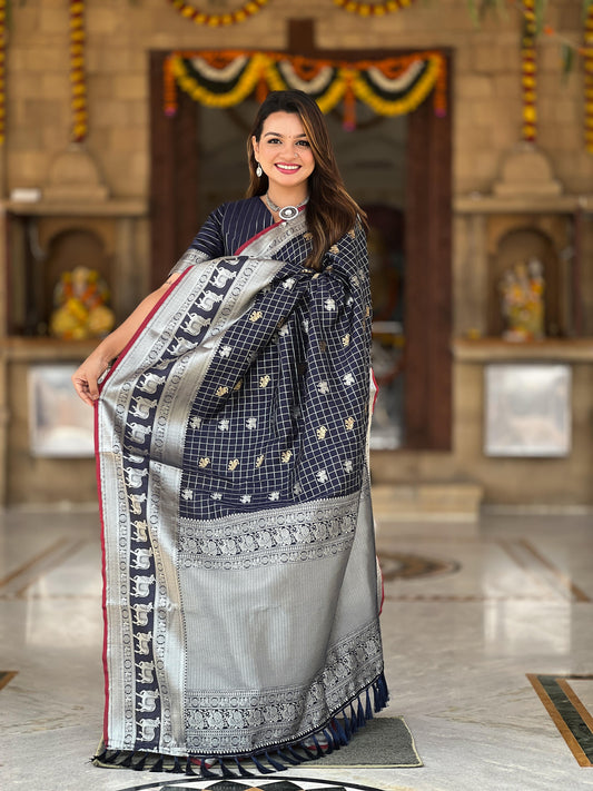 Fashionable Soft Silk Black Color Saree