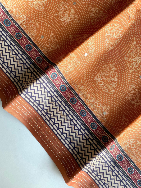 Elegant Bandhani Prints Mustard Color Saree