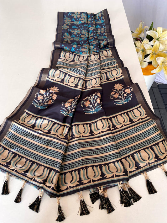 Adorable Dolla Viscose Sky Blue Color Saree