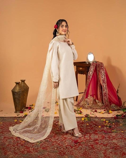 Gorgeous White Color Farshi Salwar Suit