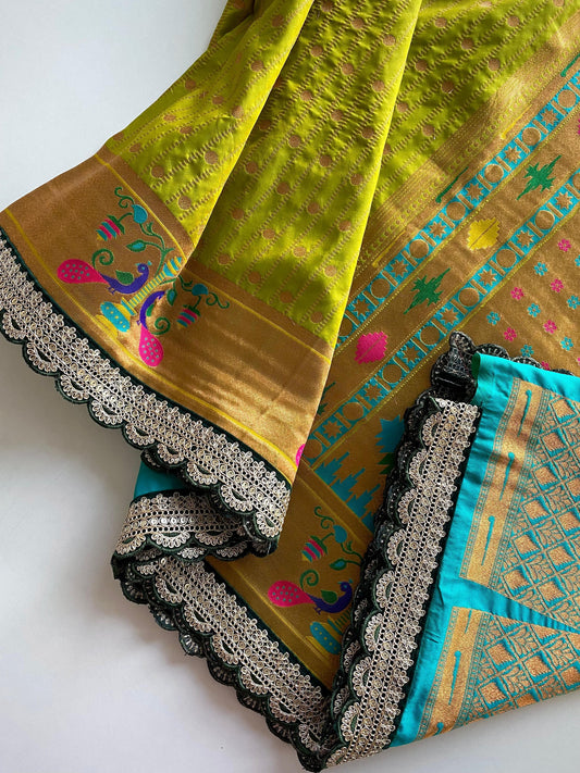 Ravishing Mustard Color Paithani Silk Saree