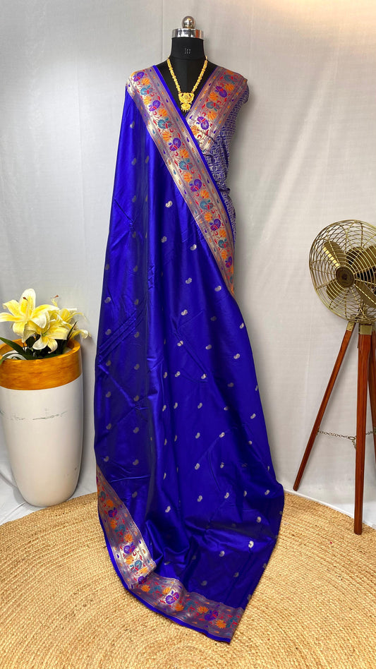 Marvelous Paithani Silk Blue Color Saree