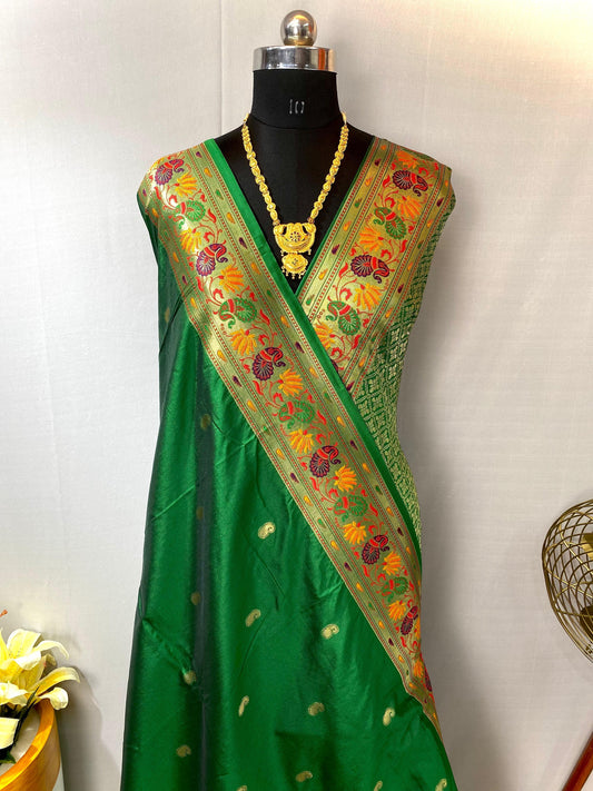 Marvelous Paithani Silk Green Color Saree