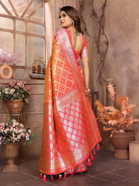 Captivating Kochi Silk Orange Color Saree