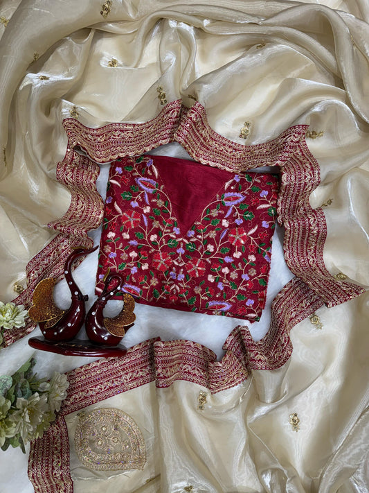 Imposing Jimmy Choo Beige Color Saree