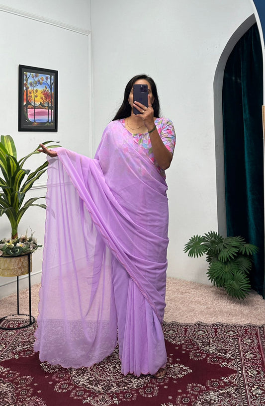 Charming Georgette Lavender Color Gown