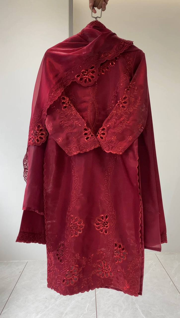 Wedding Wear Maroon Color Embroidery Work Ready To Wear Palazzo Suit