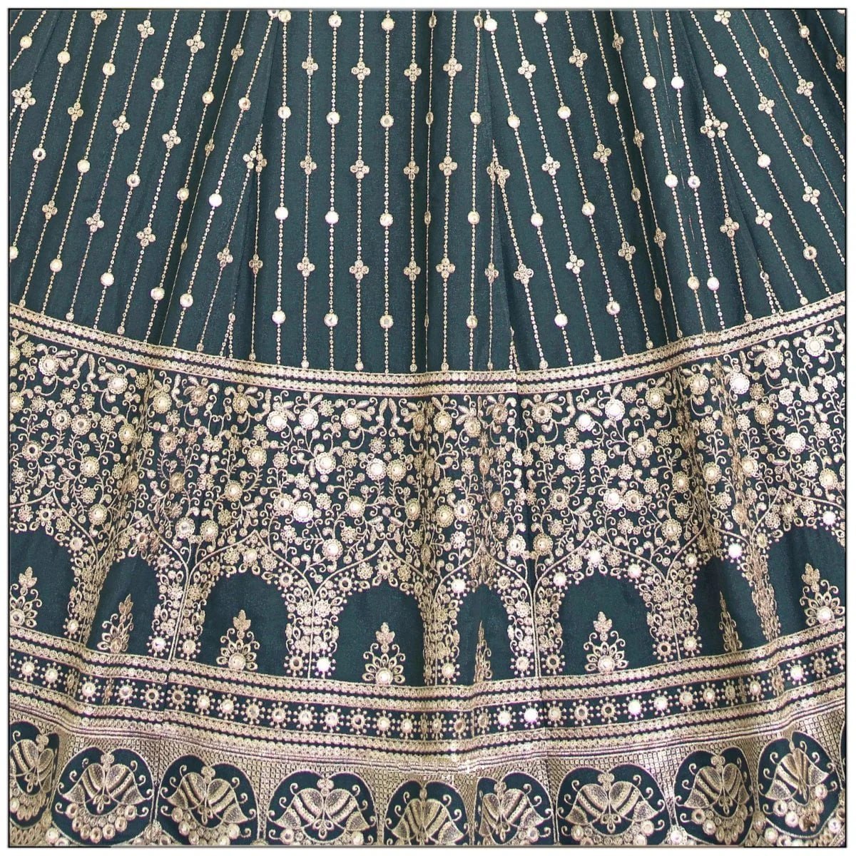 Opulent Grey Color Sequence Star Faux Georgette Lehenga Choli
