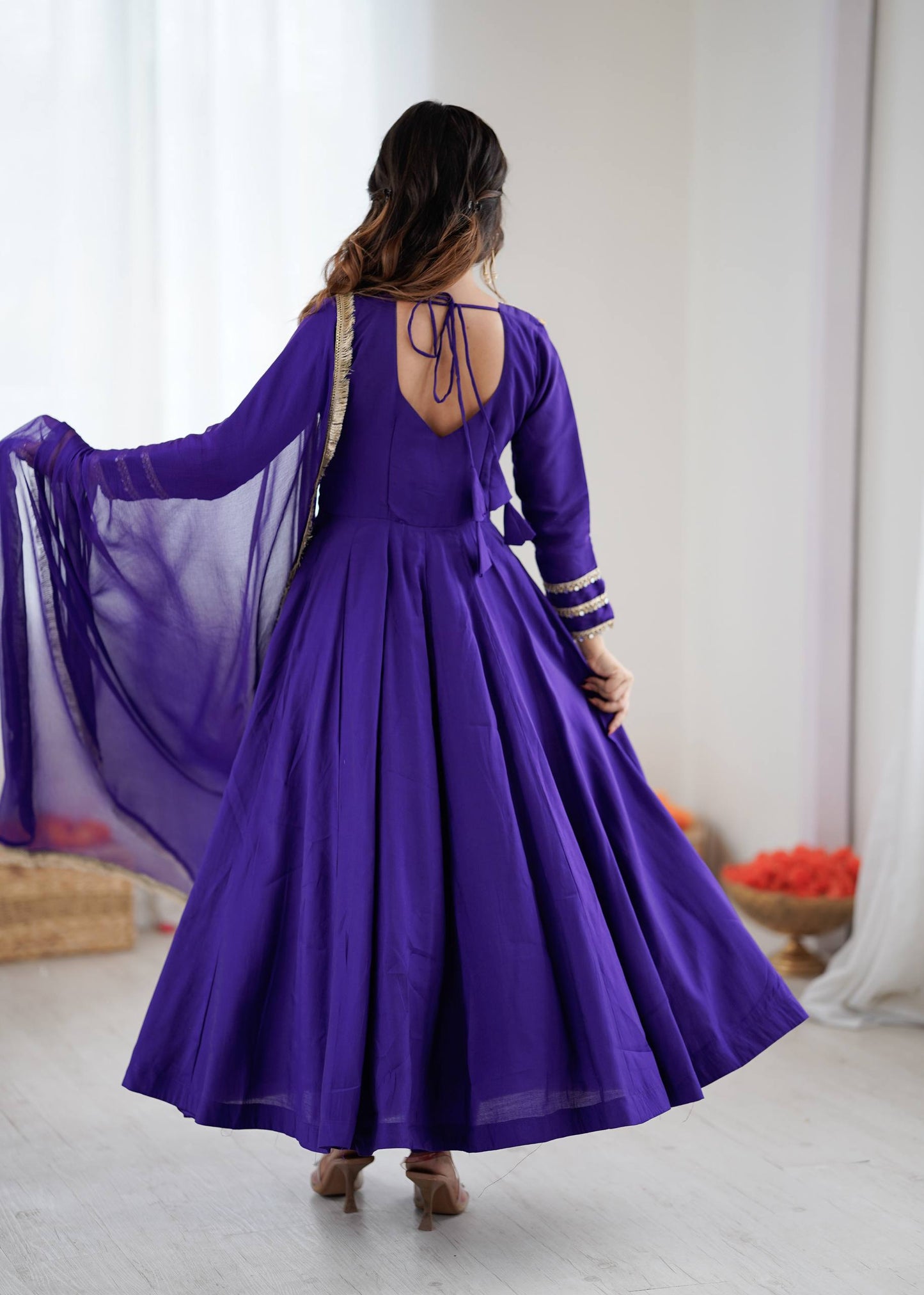 Wedding Wear Embroidered Full Flair Anarkali Suit Set