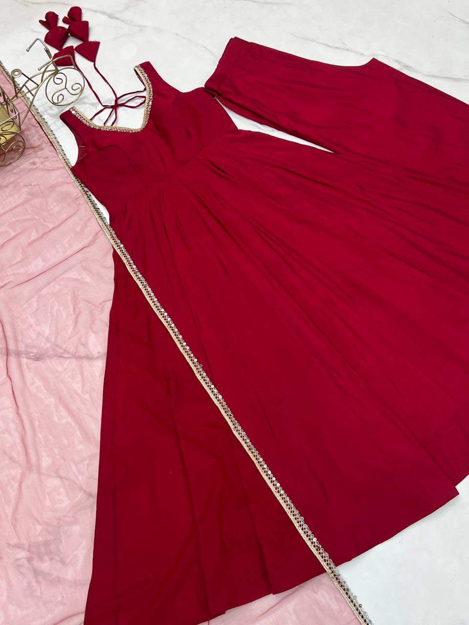 Designer Maroon Color Arti Chauhan Wear Anarkali Gown