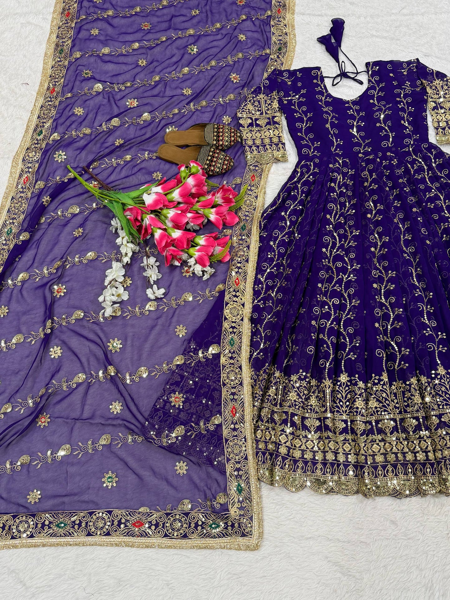 Fancy Wear Georgette Embroidered Designer Anarkali Suit
