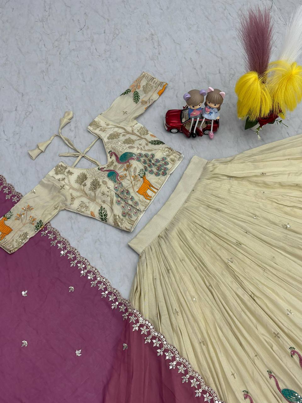 Wedding Wear Pure Tissue Silk With Heavy Thread And Sequence Work Designer Lehenga Choli
