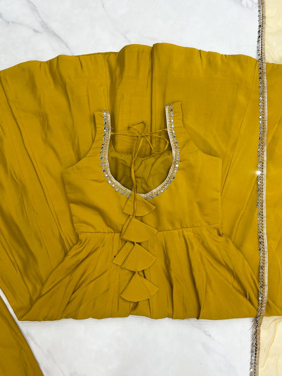 Haldi Wear Yellow Color Fully Flair 3 Piece Anarkali Gown