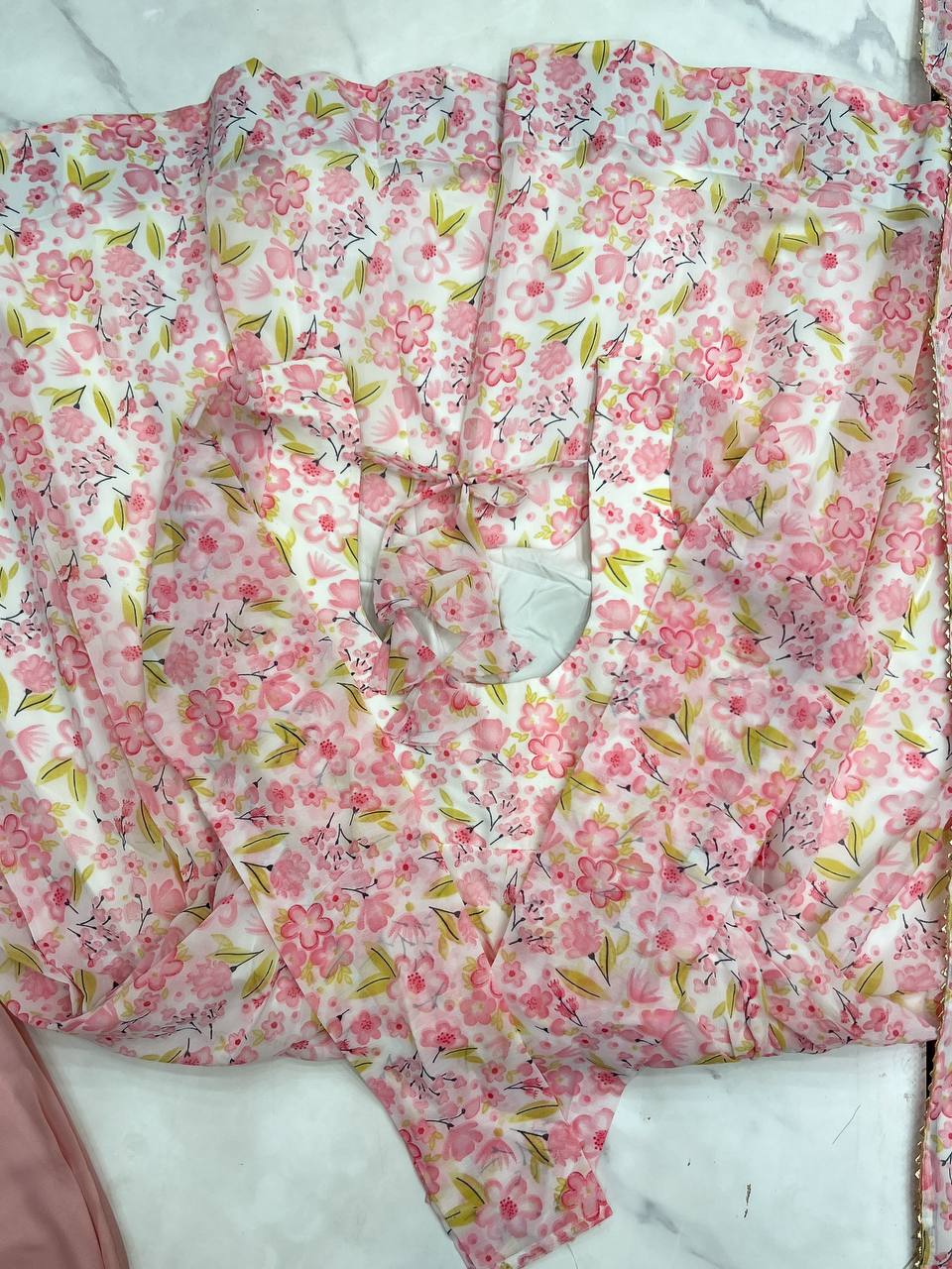 Designer Peach Color Floral Printed Arti Chauhan Anarkali Suit