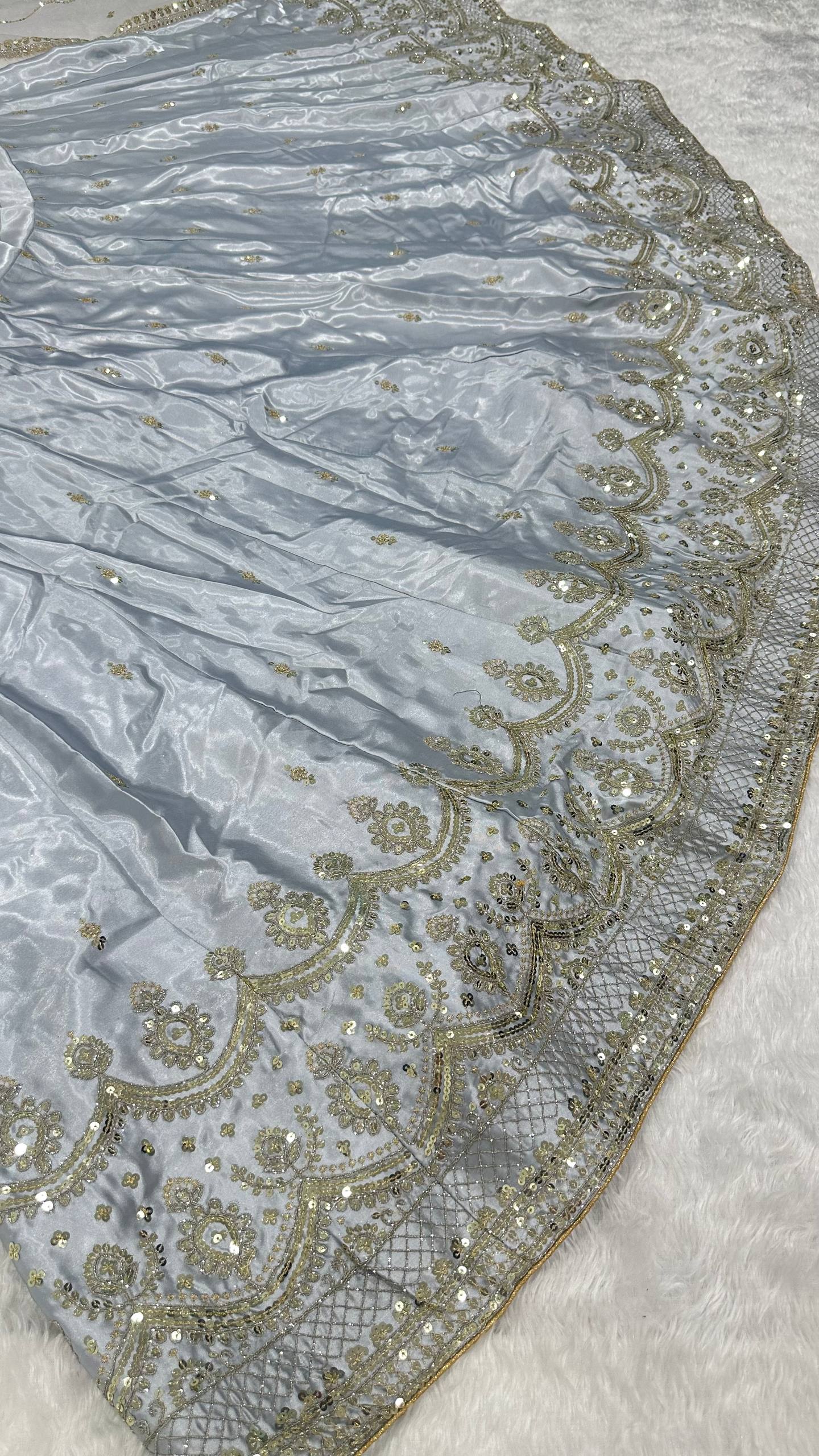 Designer Satin Silk Party Wear Lehenga Choli With Net Dupatta