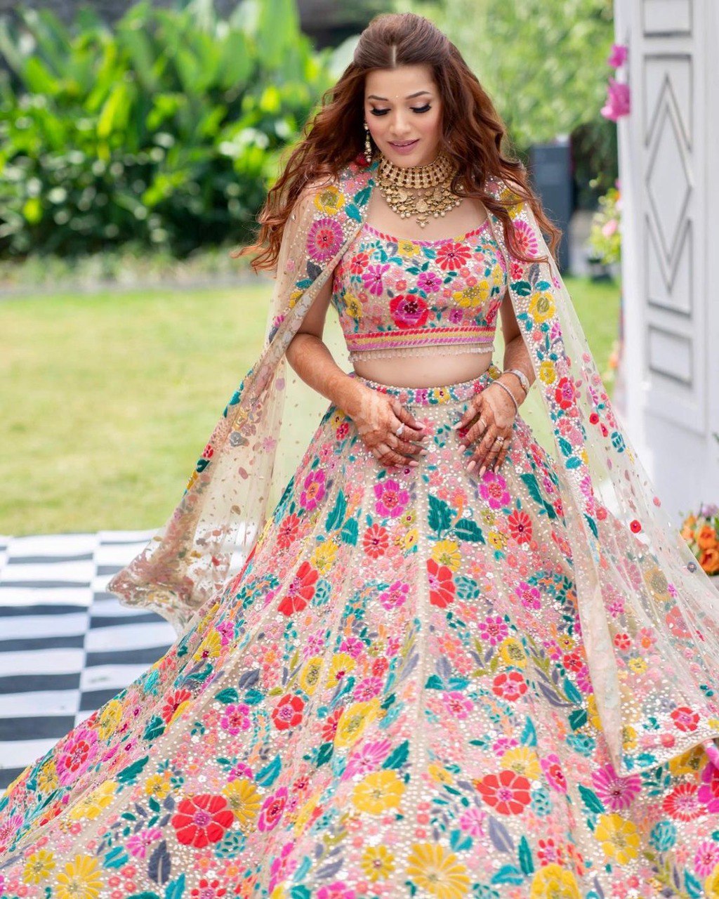 Carnival Wear Multi Color Thread With Sequence Lehenga Choli