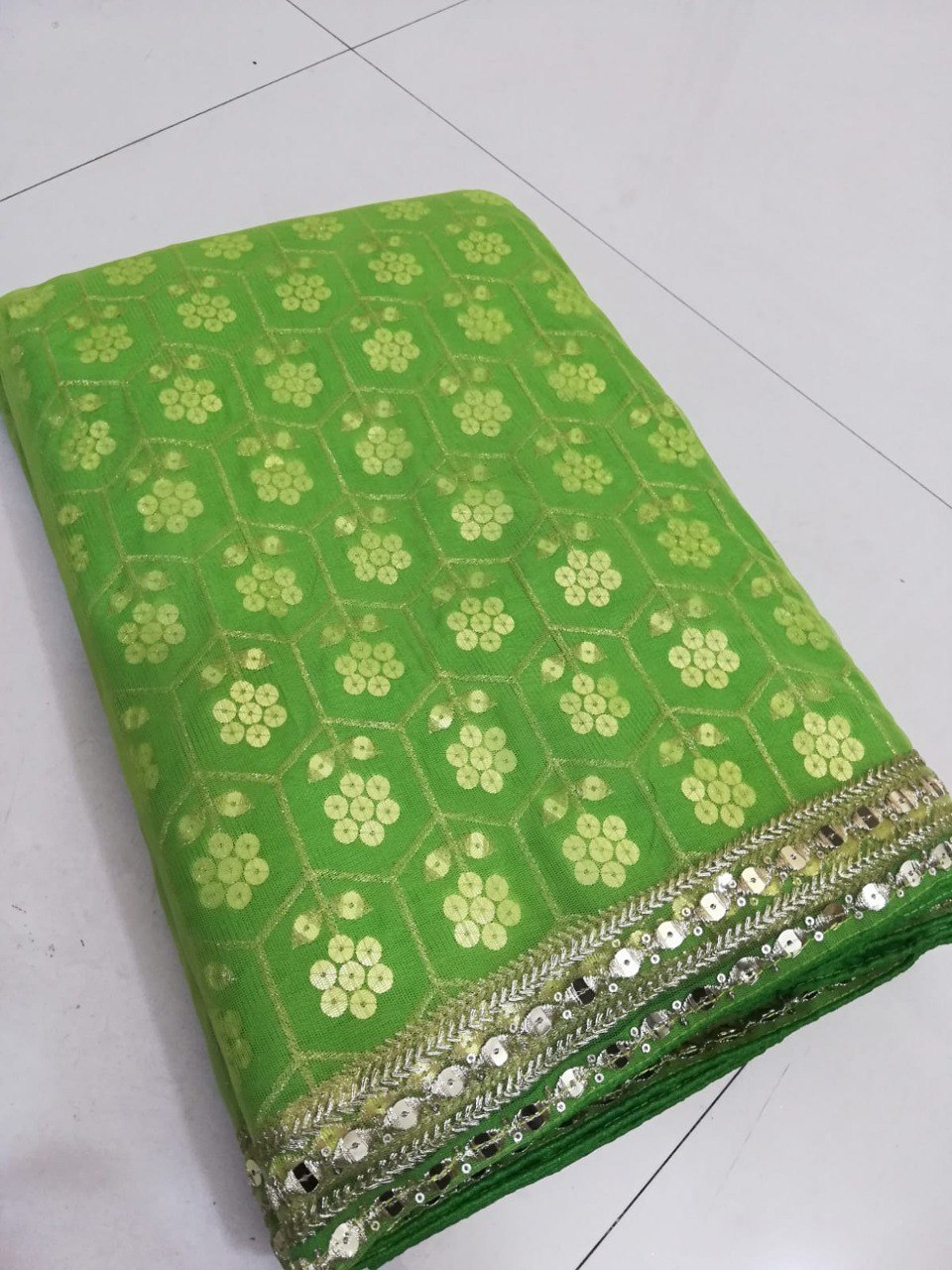 Celebrity Style Green Color Banglori Silk Zari Embroidered Lehenga Choli