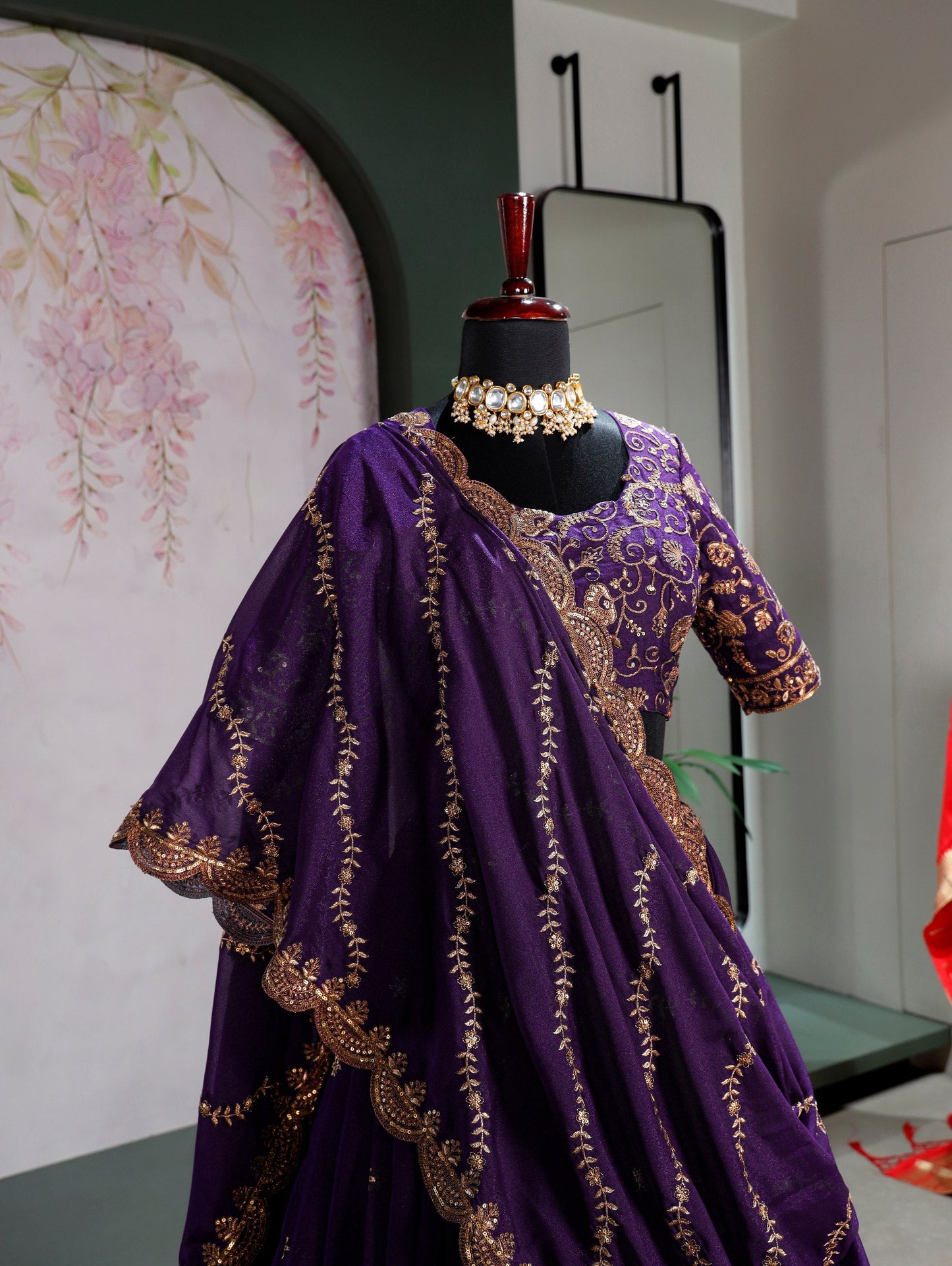 Gorgeous Purple Color Sequnce Embroidered Lehenga Choli