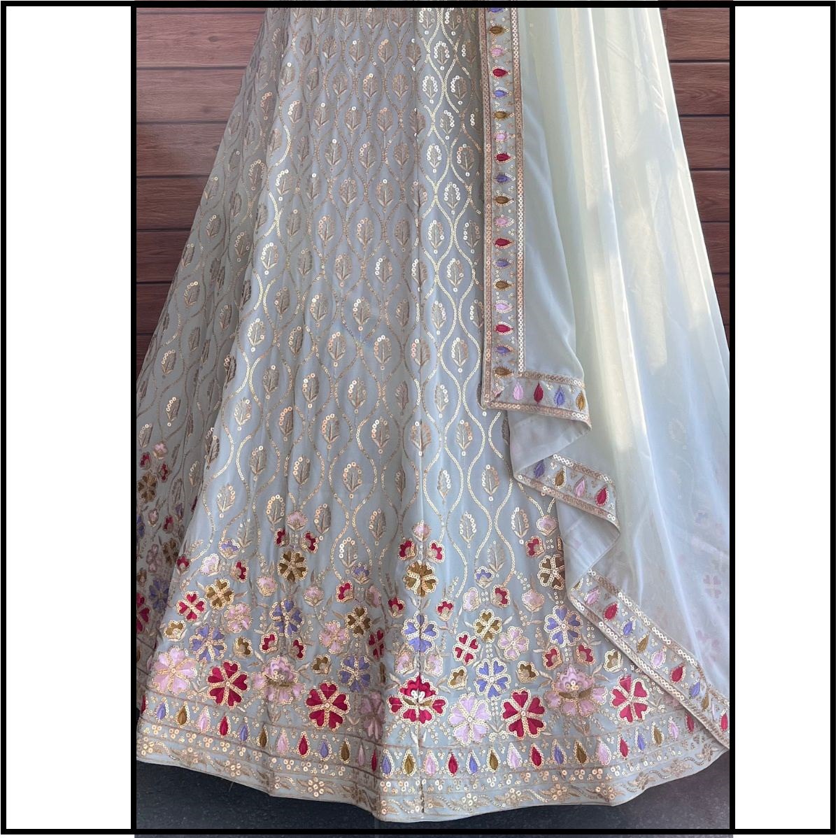 Beautiful White Color Sequence Thread Work Lehenga Choli