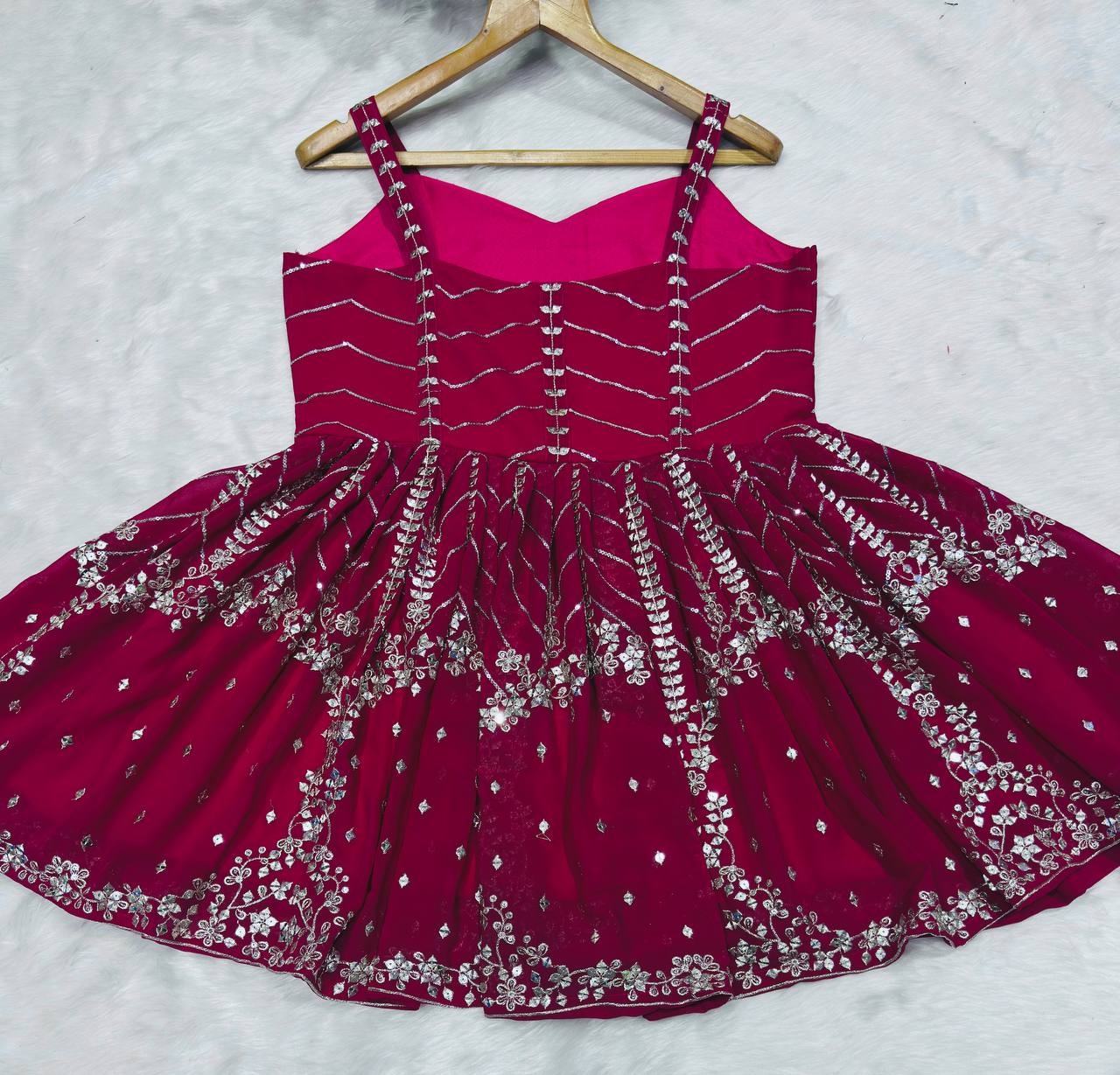 Wedding Wear Sequins And Zari Work Blooming Sharara Palazzo Suit Set