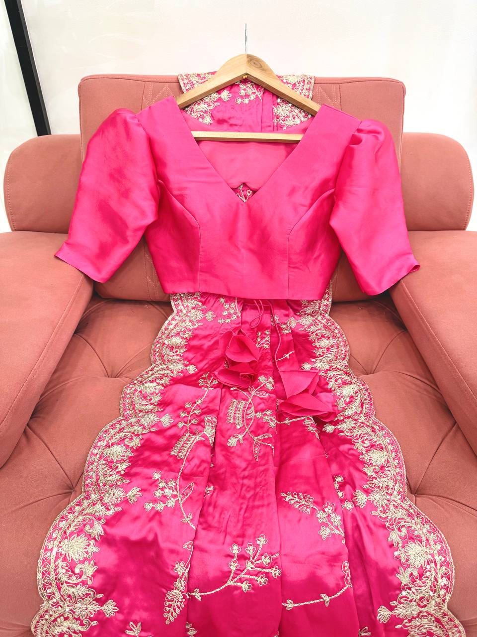 Arti Chauhan Wear Pink Color Sequence With Embroidered Work Saree