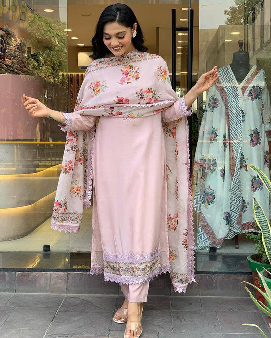 Women Embroidered Chanderi  SILK  kurta set