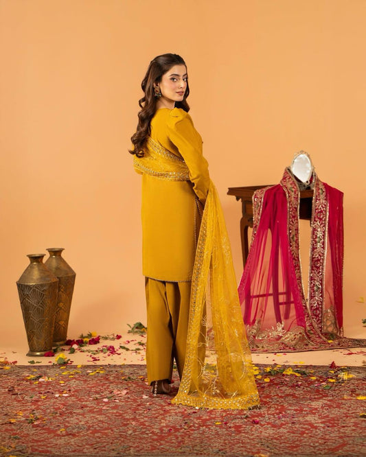 Gorgeous Mustard Color Farshi Salwar Suit