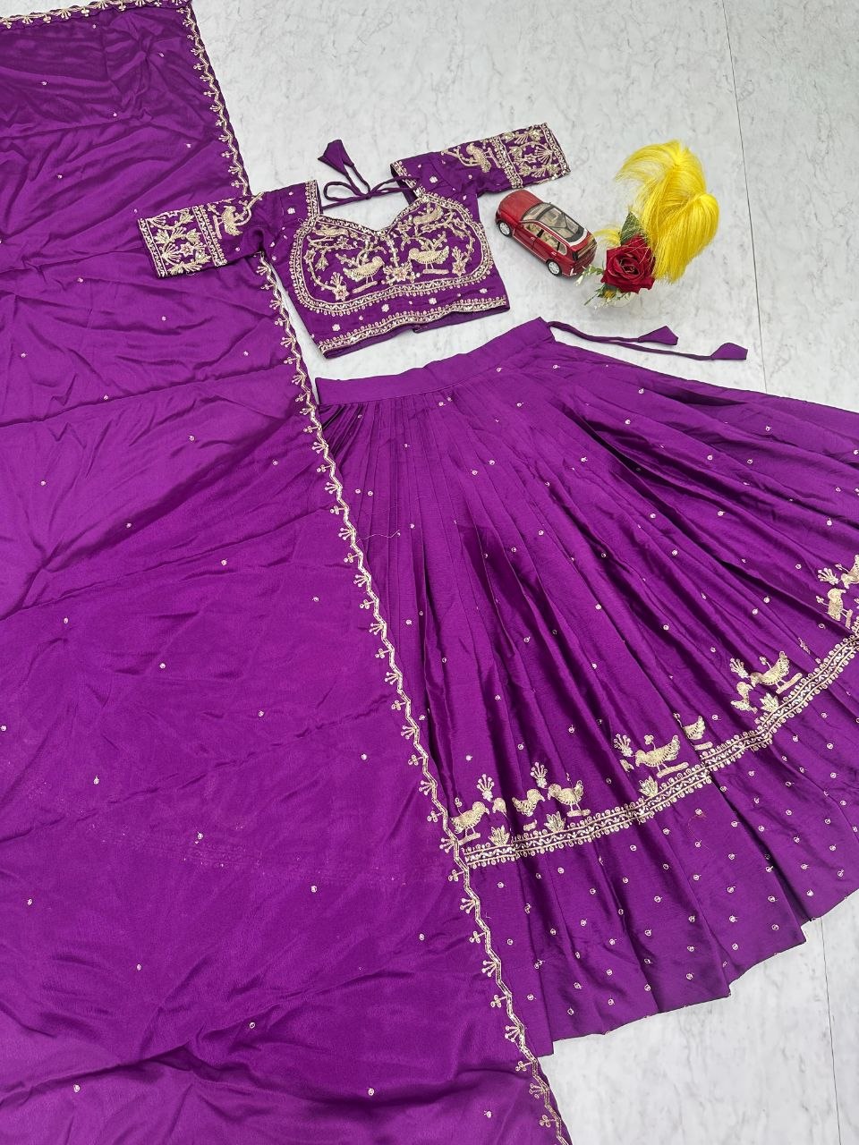 Sangeet Wear Purple Color Heavy Embroidered Sequence Lehenga Choli