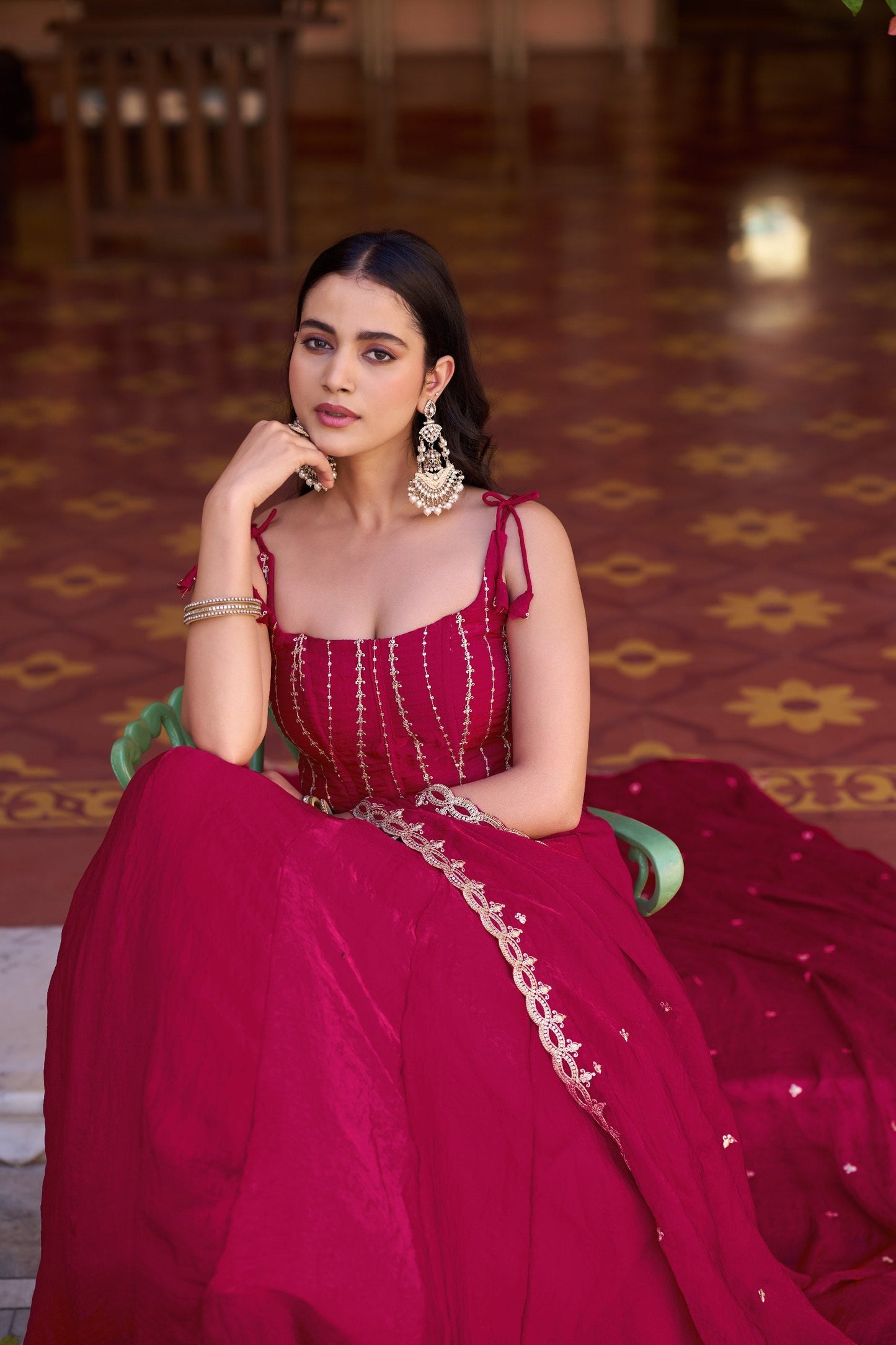Engagement Wear Thread Embroidered Designer Lehenga Choli