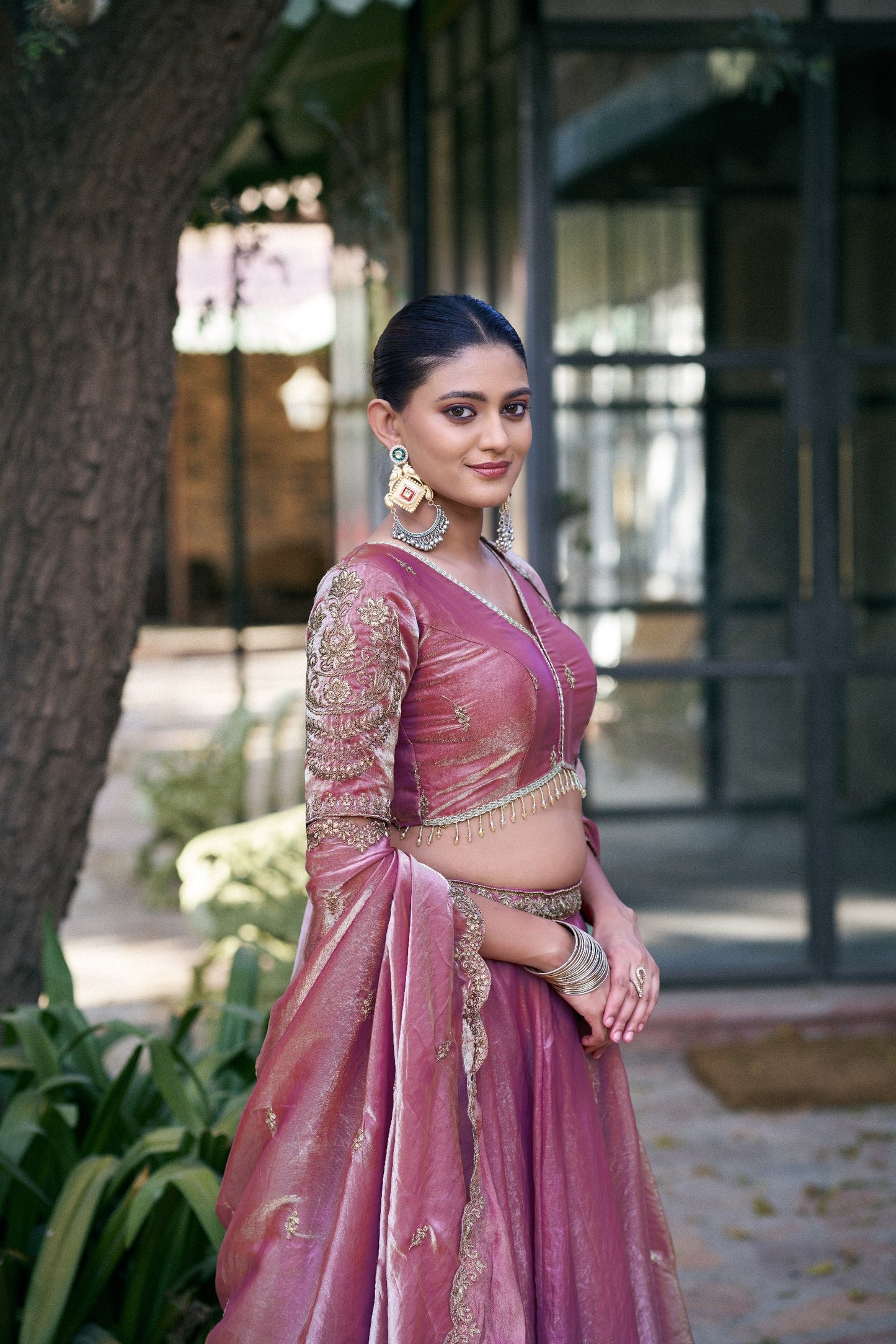 Ceremony Wear Pink Color Embroidered Sequences Work Lehenga Choli