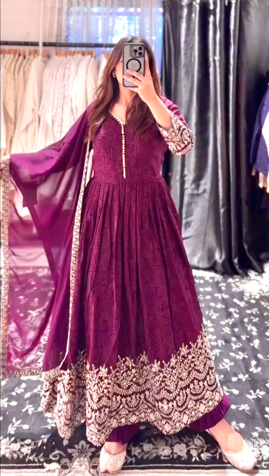 Charming Georgette Sequence Work Maroon Color Gown
