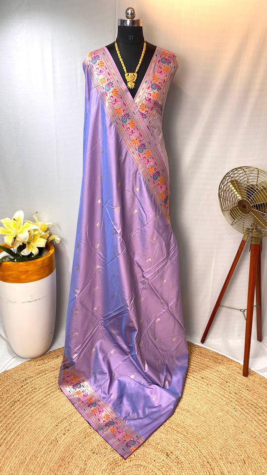 Marvelous Paithani Silk Lavender Color Saree