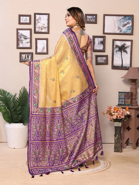 Presenting Tissue Silk Purple Color Saree