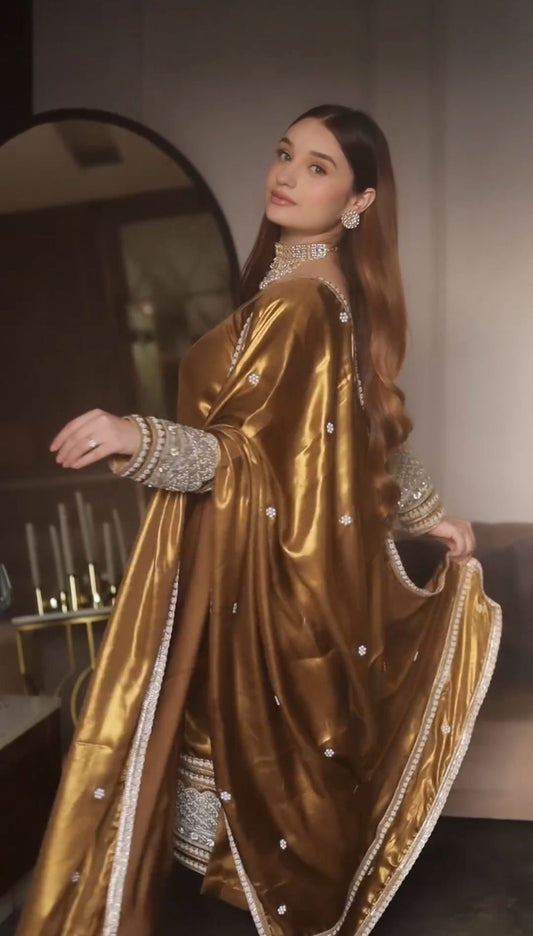 Glorious Jimmy Chu Brown Color salwar Suit