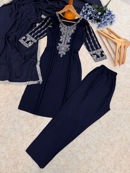 Precious Reyon Blue Color Salwar Suit