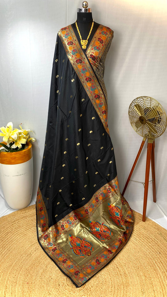 Marvelous Paithani Silk Black Color Saree