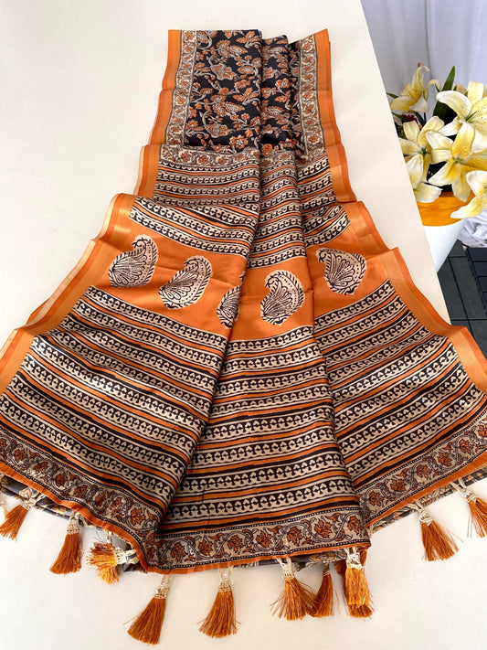 Adorable Dolla Viscose Orange Color Saree