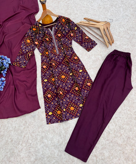 Heavy Reyon Wine Color Salwar Suit