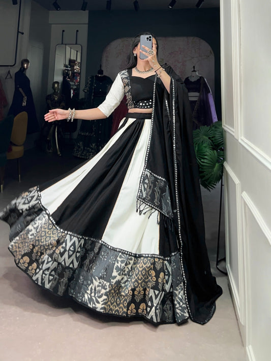 Fabulous Black Color Pure Rayon Lehenga Choli