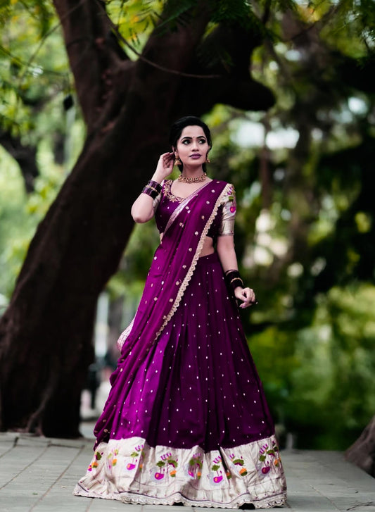 Occasion Wear Sequence Work Wine Color Lehenga Choli