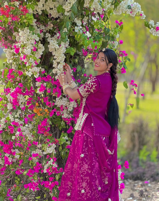 Maroon Color Heavy Work Rajputi Poshak