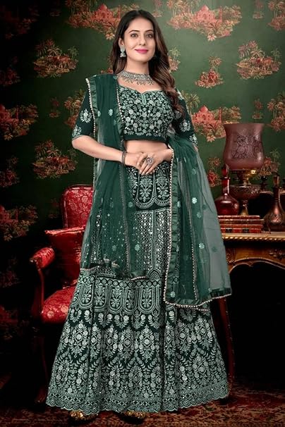BUY-LATEST-TRENDING-GREEN-SEQUENCE-LEHENGA