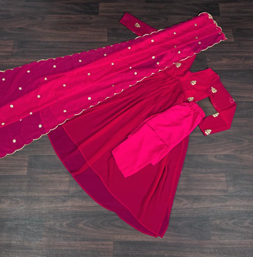 Exclusive Pink Color Embroidered Work Salwar Suit