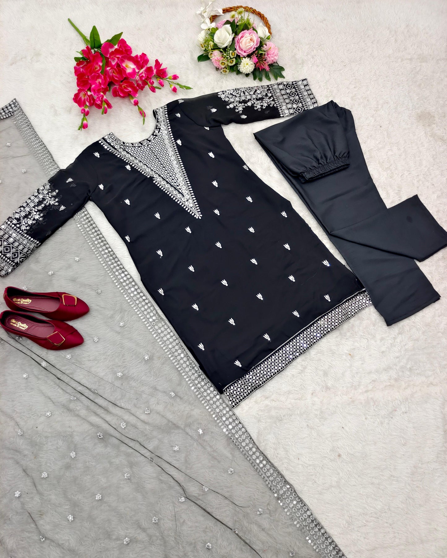 Exclusive Black Color Shine Sequence Work Salwar Suit