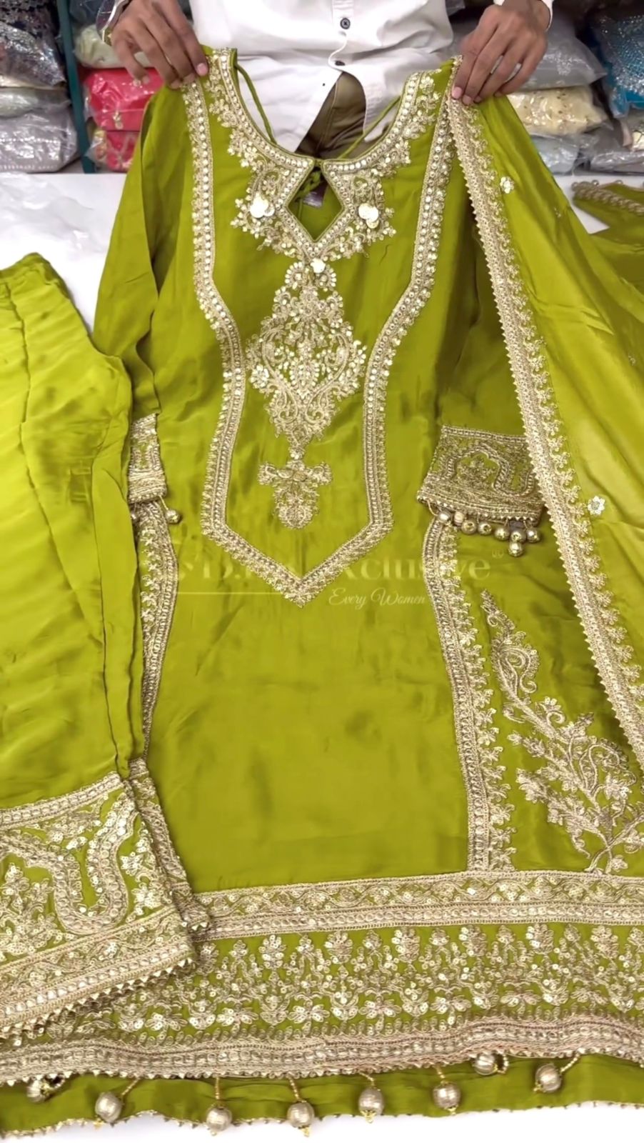Beautiful Embroidery Sequence Work Perrot Color Anarkali Suit