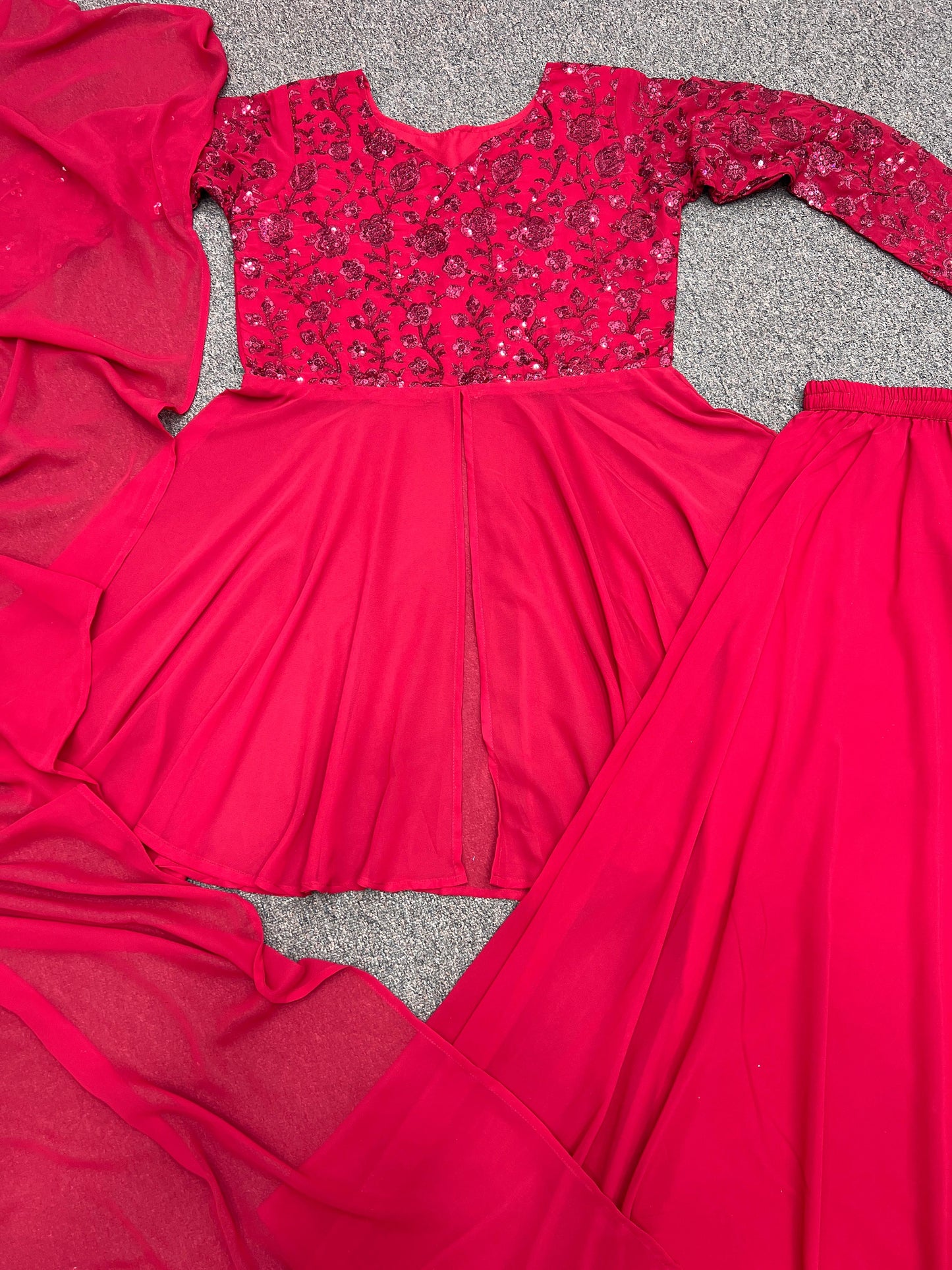 Ravishing Sequence Work Pink Color Sharara Suit