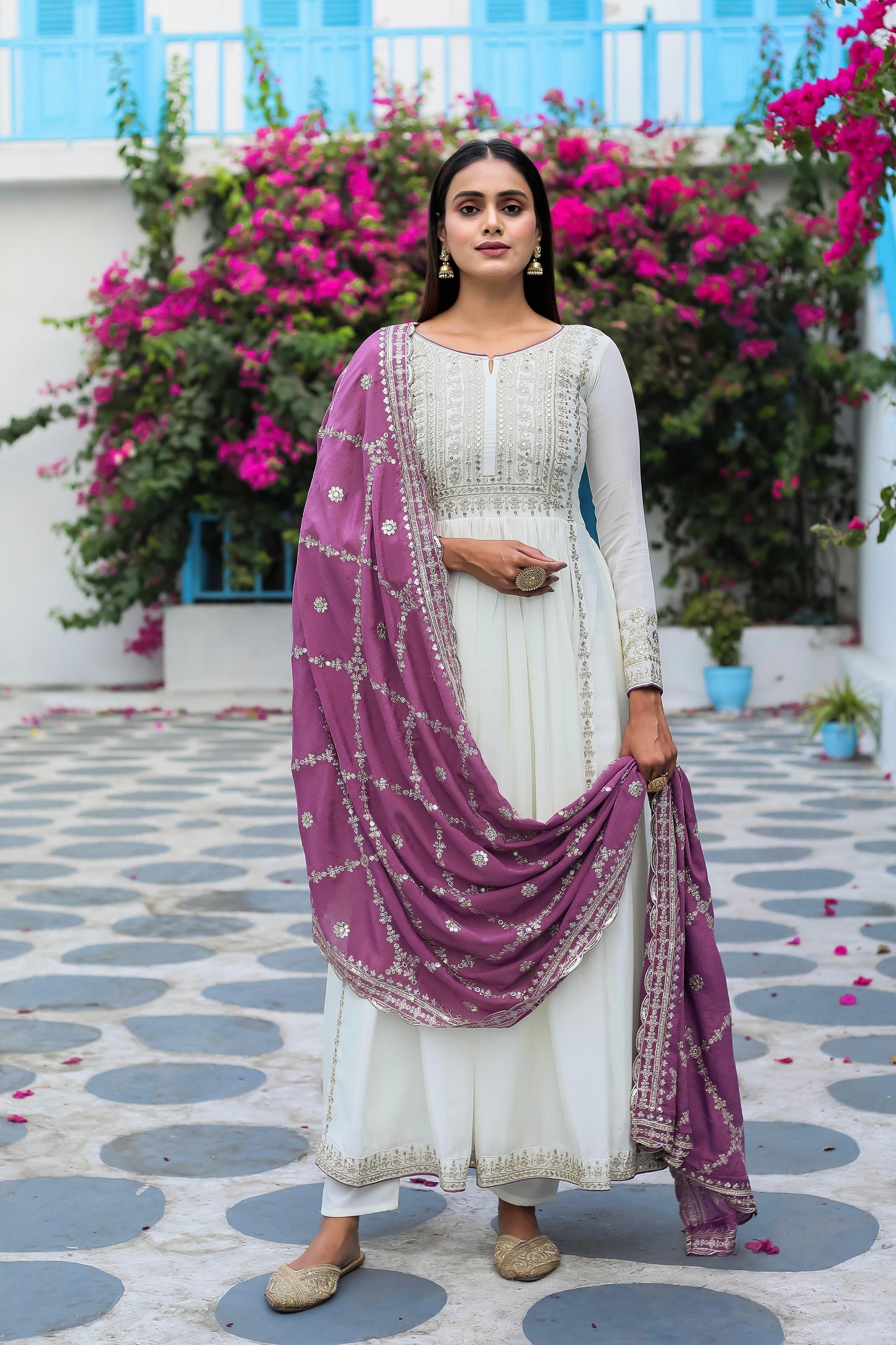 Outstanding Sequence Work Pink Color Gown